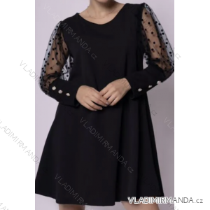 Šaty elegantní dlouhý rukáv dámské (S/M ONE SIZE) ITALSKÁ MÓDA IMPLI2220433lurex