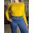 Women's Thin Knitted Long Sleeve Sweater (S/M ONE SIZE) ITALIAN FASHION IMM225812/DR