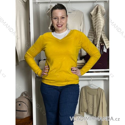 Women's Long Sleeve Knitted Sweater (S/M ONE SIZE) ITALIAN FASHION IMM22FD9073