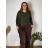 Knitted Dress a-Sweater Extended Long Sleeve Women's Plus Size (XL / 2XL ONE SIZE) ITALIAN FASHION IM4212261 56/58 wine