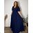 Women's long-sleeved, lightweight, zipped hooded sweatshirt, oversized (52/54/56 ONE SIZE) ITALIAN FASHION IMC25359 44/46/48 dark blue