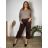 Women's Summer Long Harem Pants (42/44/46 ONE SIZE) ITALIAN FASHION IM424361 54/56/58 Brown