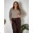 Women's Summer Long Harem Pants (42/44/46 ONE SIZE) ITALIAN FASHION IM424361 54/56/58 Brown