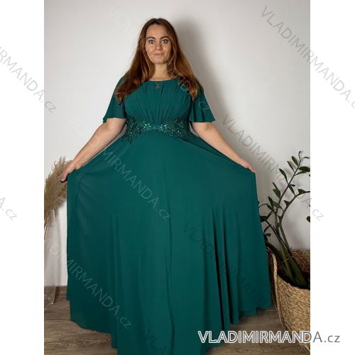 Women's long-sleeved, lightweight, zipped hooded sweatshirt, oversized (52/54/56 ONE SIZE) ITALIAN FASHION IMC25359  emerald green