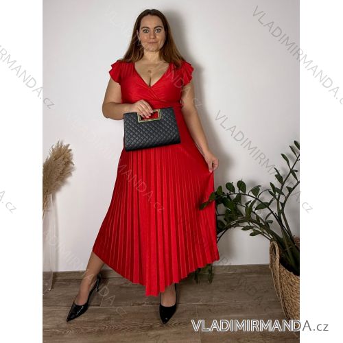 Shirt extended 3/4 long sleeve women's (L/XL/2XL ONE SIZE) ITALIAN FASHION IM423025 M/L/XL red