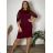 Women's short sleeve dress oversized (L-3XL) POLISH FASHION PMF20013 42 wine