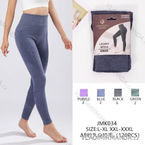 Long seamless women's leggings, oversized (L -3XL) GREENICE GRE25JMK034