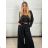 Women's long summer trousers (S/M/L ONE SIZE) ITALIAN FASHION IMM25M9227 -   black -   S / M / L