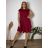 Women's short sleeve dress oversized (L-3XL) POLISH FASHION PMF20013 44 wine