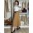 Women's long warm pleated skirt with belt (S/M/L ONE SIZE) ITALIAN FASHION IMC24594