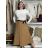 Women's long warm pleated skirt with belt (S/M/L ONE SIZE) ITALIAN FASHION IMC24594
