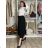 Women's long warm pleated skirt with belt (S/M/L ONE SIZE) ITALIAN FASHION IMC24594 S / M / L black