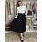 Women's long warm pleated skirt with belt (S/M/L ONE SIZE) ITALIAN FASHION IMC24594 S / M / L black