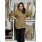 Dress knitted sweater extended turtleneck with belt women (uni sl) ITALIAN FASHION IMC191354IMD / DR brown