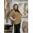 Dress knitted sweater extended turtleneck with belt women (uni sl) ITALIAN FASHION IMC191354IMD / DR brown