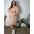 Knitted Dress Ala Sweater Long Sleeve Women's Plus Size (XL / 2XL ONE SIZE) ITALIAN FASHION IM4212262 Old-pink