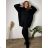 Women's Summer Long Harem Pants (42/44/46 ONE SIZE) ITALIAN FASHION IM424361 54/56/58 black