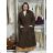 Fleece coat with belt, long sleeves, women's oversized (44/46/48 ONE SIZE) ITALIAN FASHION IMC25527 M/L/XL light brown