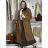 Fleece coat with belt, long sleeves, women's oversized (44/46/48 ONE SIZE) ITALIAN FASHION IMC25527 M/L/XL light brown
