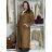Fleece coat with belt, long sleeves, women's oversized (44/46/48 ONE SIZE) ITALIAN FASHION IMC25527 M/L/XL light brown