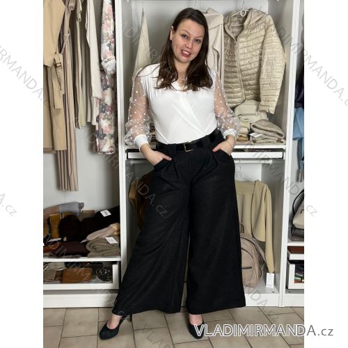 Elegant trousers with belt for women (S/M/L ONE SIZE) ITALIAN FASHION IMD25006 S / M / L black
