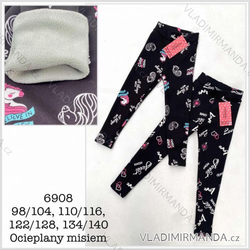 Long insulated leggings for children and teenagers for girls (98/104 - 110/116 - 122/128 - 134/140) MIE256908