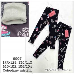 Long insulated leggings for children and teenagers for girls (122/128 - 134/140 - 146/152 - 158/164) MIE256907