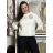 Women's 3/4 Long Sleeve Knitted Sweater (S/M/L ONE SIZE) ITALIAN FASHION IMM24M5986-1 -   white -   S/M/L