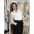 Šaty elegantní krátké dlouhý rukáv dámské (S/M ONE SIZE) ITALSKÁ MÓDA IMWC217235 S / M / L white