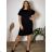 Women's short sleeve dress oversized (L-3XL) POLISH FASHION PMF20013 42 black