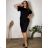 Women's short sleeve dress oversized (L-3XL) POLISH FASHION PMF20013 50 black