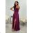 Women's Strapless Long Satin Party Dress (34-42) POLISH FASHION PMLEL24NATHALIE purple 