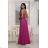 Women's strapless tulle party dress (S/M/L ONE SIZE) ITALIAN FASHION IM923001 růžová malinová 