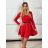 Women's Elegant Long Sleeve Dress (S/M ONE SIZE) ITALIAN FASHION IMPBB23B20866 red S/M