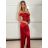 Women's Elegant Prom Carmen Strapless Dress (S/M/L ONE SIZE) ITALIAN FASHION IMPSH246642 red S/M/L
