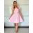 Women's Elegant Short Sleeve Party Dress (S/M ONE SIZE) ITALIAN FASHION IMHMS24259 -   pink baby -   S / M