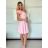 Women's Elegant Short Sleeve Party Dress (S/M ONE SIZE) ITALIAN FASHION IMHMS24259 -   pink baby -   S / M