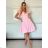 Women's Elegant Short Sleeve Party Dress (S/M ONE SIZE) ITALIAN FASHION IMHMS24259 -   pink baby -   S / M