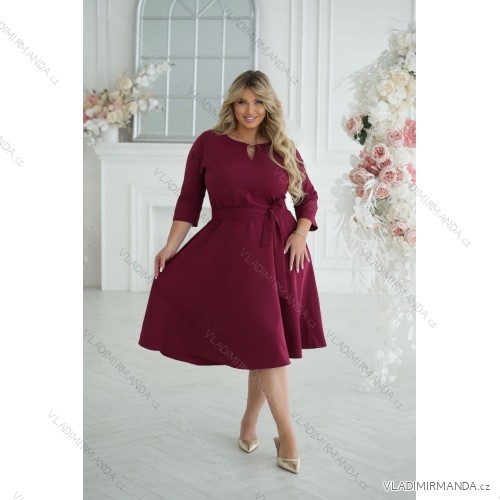 Women's Strapless Long Satin Party Dress (34-42) POLISH FASHION PMLEL24NATHALIE 42 wine