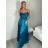 Long satin strapless evening dress for women (XS/S/M ONE SIZE) ITALIAN FASHION IMC25119