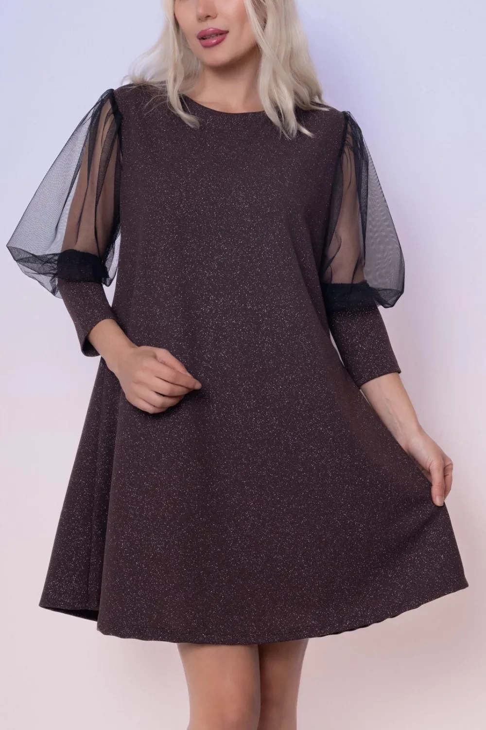 Women's Elegant Long Sleeve Dress (S/M ONE SIZE) ITALIAN FASHION IMPLI2220433lurex