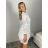 Women's Summer Boho Lace 3/4 Long Sleeve Dress (S/M ONE SIZE) ITALIAN FASHION IMWAD232501 S / M / L white