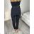 Women's Long Pants With Belt (S/M ONE SIZE) ITALIAN FASHION IMPDY23MDUE22127 S black