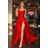 Long satin strapless party dress for women (S/M/L ONE SIZE) ITALIAN FASHION IMD23460
