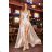 Long satin strapless party dress for women (S/M/L ONE SIZE) ITALIAN FASHION IMD23460