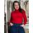 Women's Long Sleeve Knitted Turtleneck Sweater (S/M ONE SIZE) ITALIAN FASHION EXTRA ME IMM22FD9076/DR1 Red