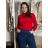 Women's Long Sleeve Knitted Turtleneck Sweater (S/M ONE SIZE) ITALIAN FASHION EXTRA ME IMM22FD9076/DR1 Red
