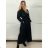 Coat with belt long sleeve women's (S/M/L ONE SIZE) ITALIAN FASHION IMPVN25251008/DU black S/M/L