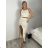 Women's Strappy Top Knitted Skirt Set (S/M ONE SIZE) ITALIAN FASHION IMM23M8509/DU S/M Beige