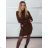 Women's Elegant Long Sleeve Dress (S/M ONE SIZE) ITALIAN FASHION IMPBB23B20866 S / M / L Brown
